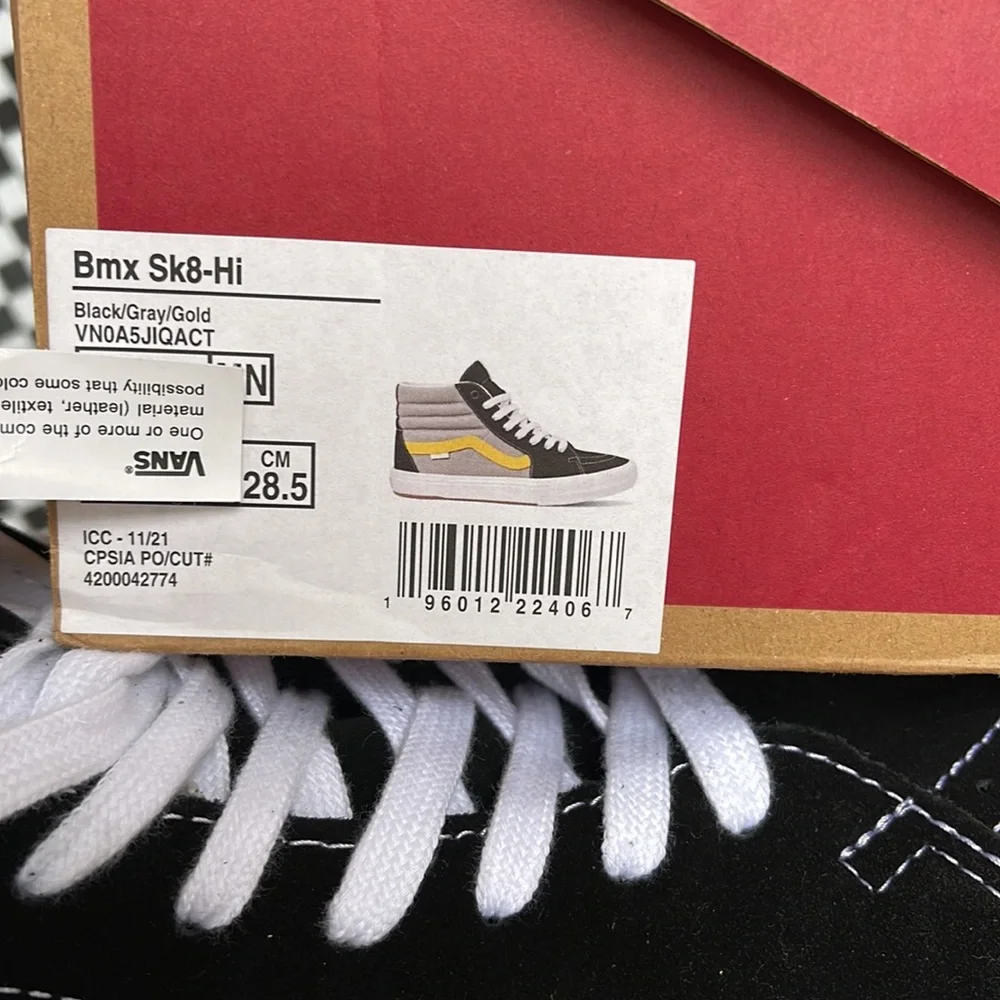 Vans BMX Sk8-Hi Black/Grey/Gold Men’s sneakers - Picture 16 of 16